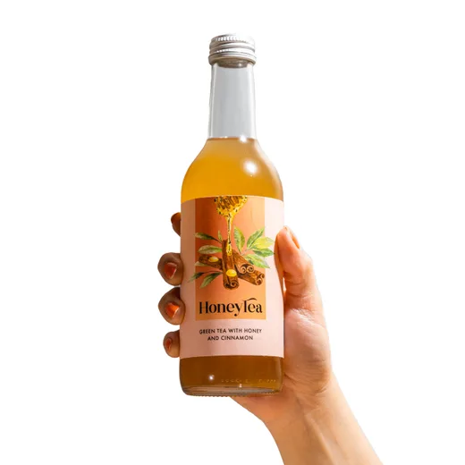 HoneyTea Green Tea with Honey and Cinnamon, Bottle