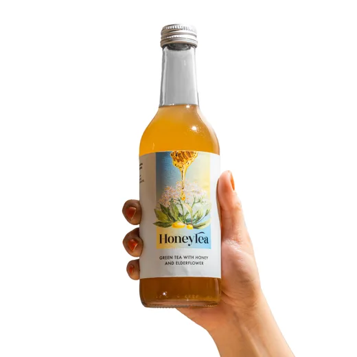 HoneyTea Green Tea with Honey and Elderflower, Bottle