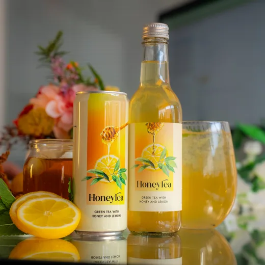HoneyTea Green Tea with Honey and Lemon, Can